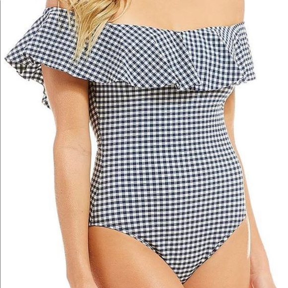 New Cremieux Off Shoulder One Piece Swimsuit L - Picture 1 of 4